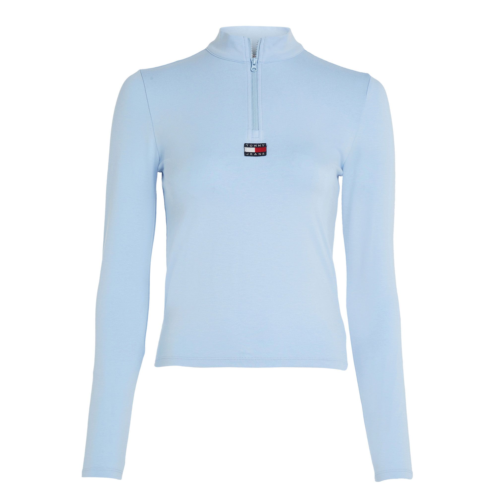 Tommy Hilfiger XS Badge 1/4 Zip Mock Neck Sweater Women | Plutosport